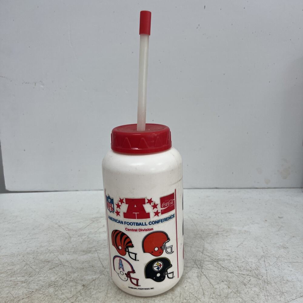 Vintage 1989 Starline Water Bottle NFL Church's Chicken Coca Cola AFC